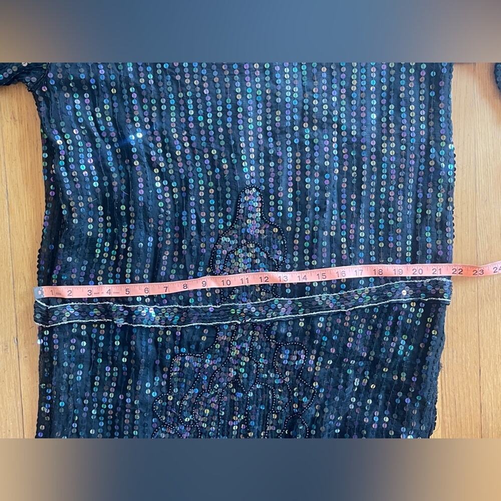 80s Deco Sequined Drop Waist Dress - Picture 7 of 9